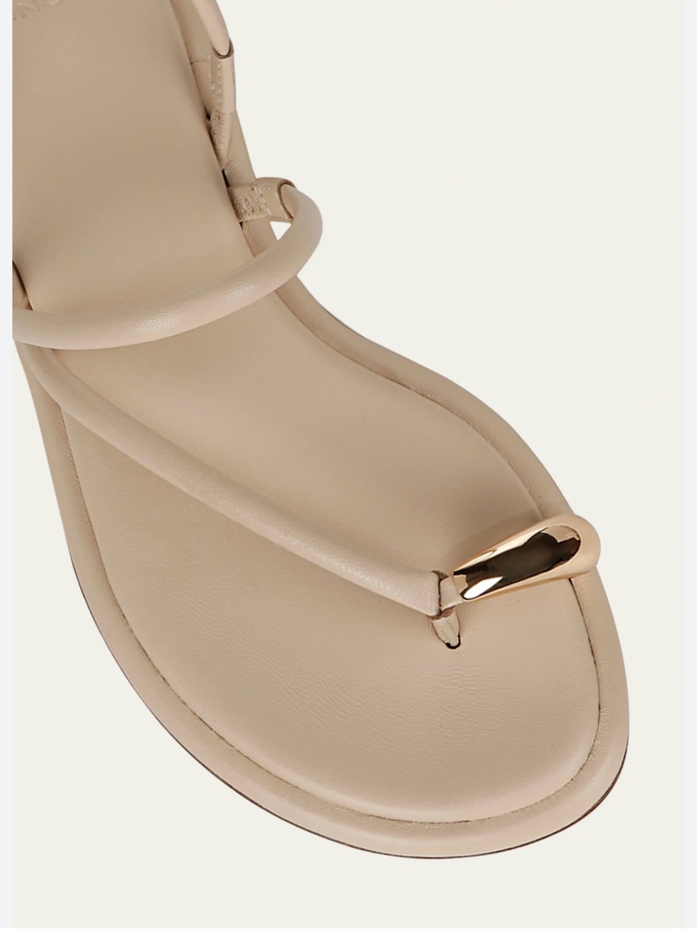 Vince Lucila Nude Leather Toe-Ring Sandal with Gold Accent - Picture 3 of 12